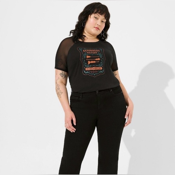 Size 6 Disney Hocus Pocus Classic Fit Mesh Sleeve Raglan Top - Picture 4 of 6